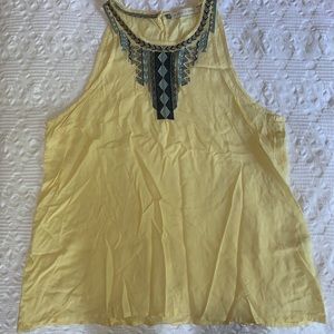 yellow halter tank top